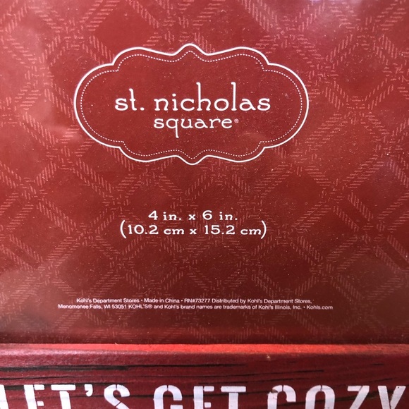 Red Frame With Snowman Couple “Let’s Get Cozy”Holds a 4” by 6” picture - Picture 3 of 3